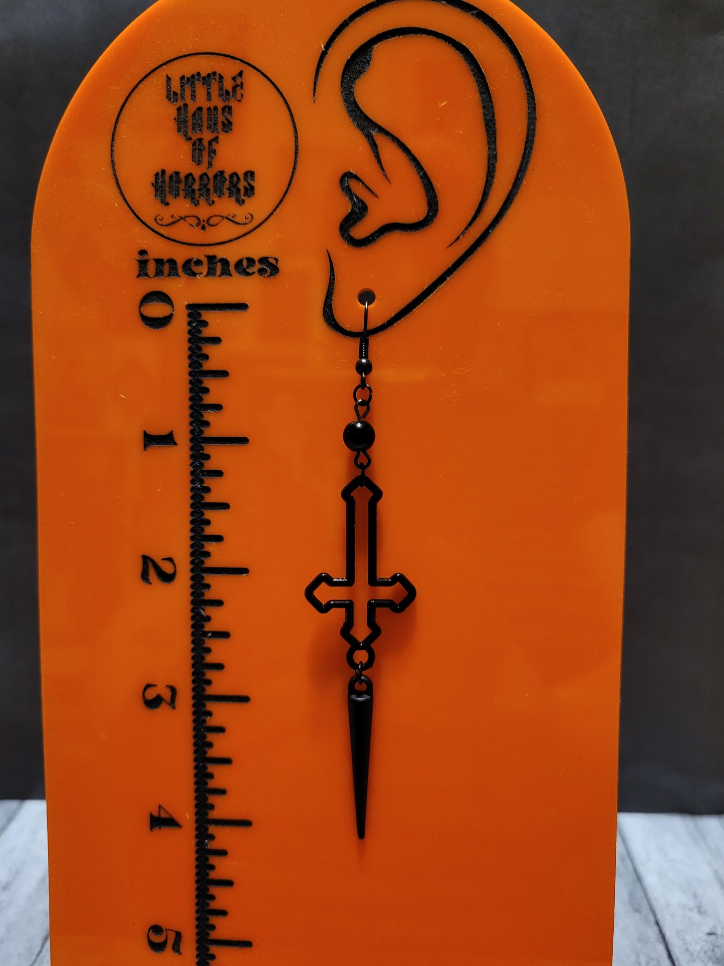 Cross and Spike dangle Earrings