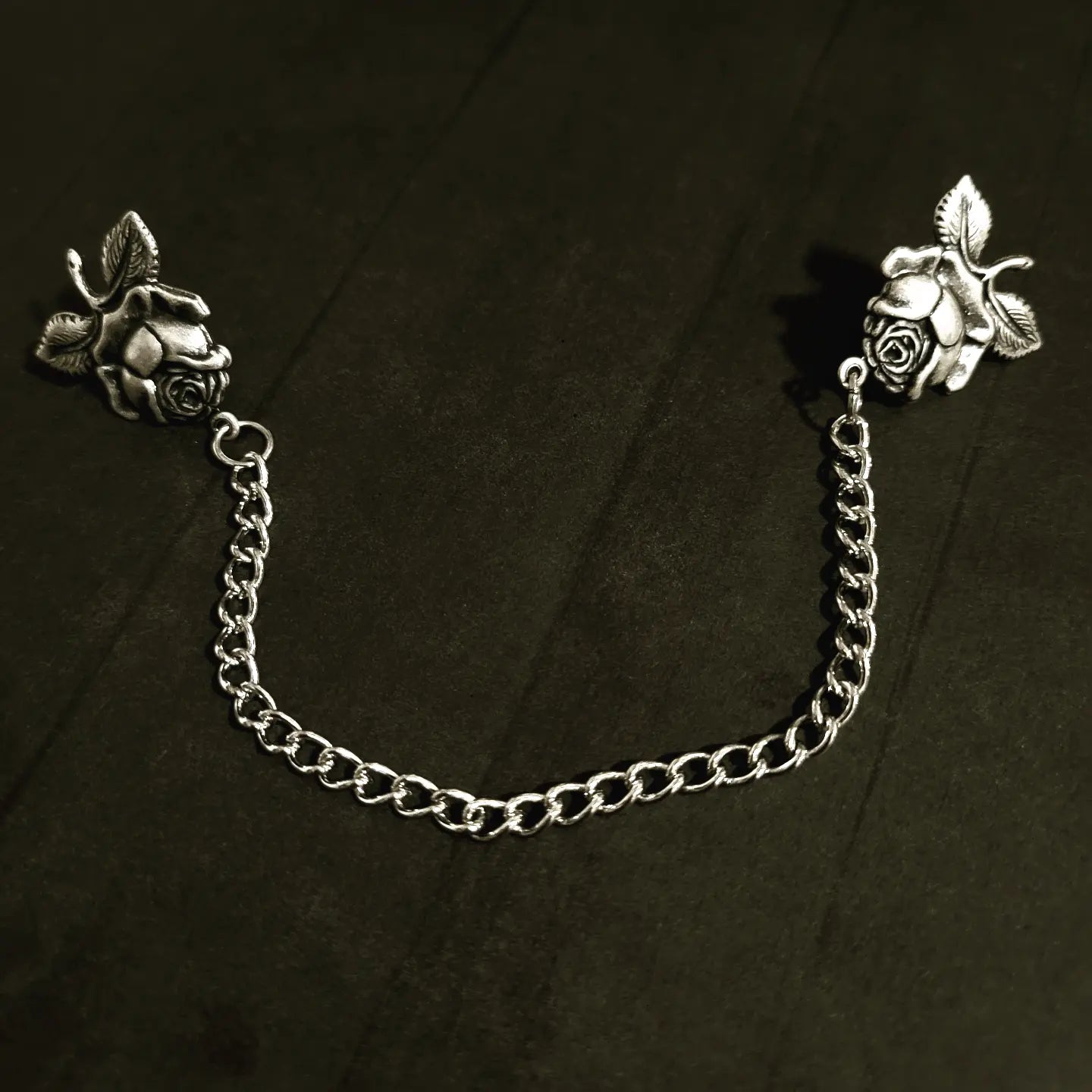 Silver Rose Collar Chains