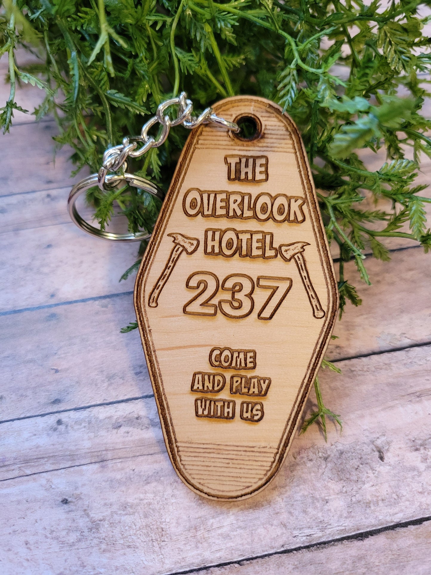 The Overlook Hotel Wood Keychain