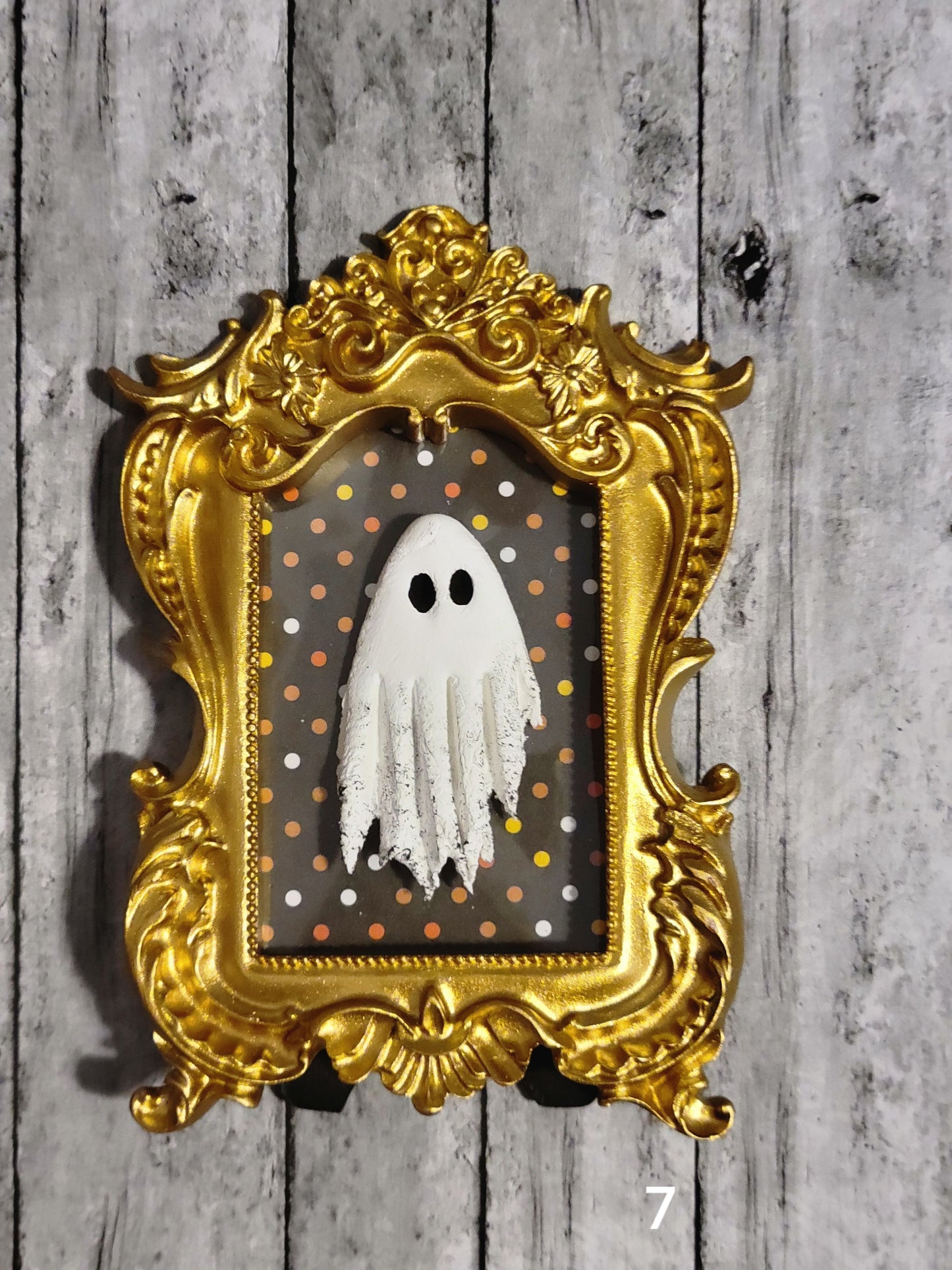 Ghostie Vintage Embossed Rectangle Gold & Black Frames