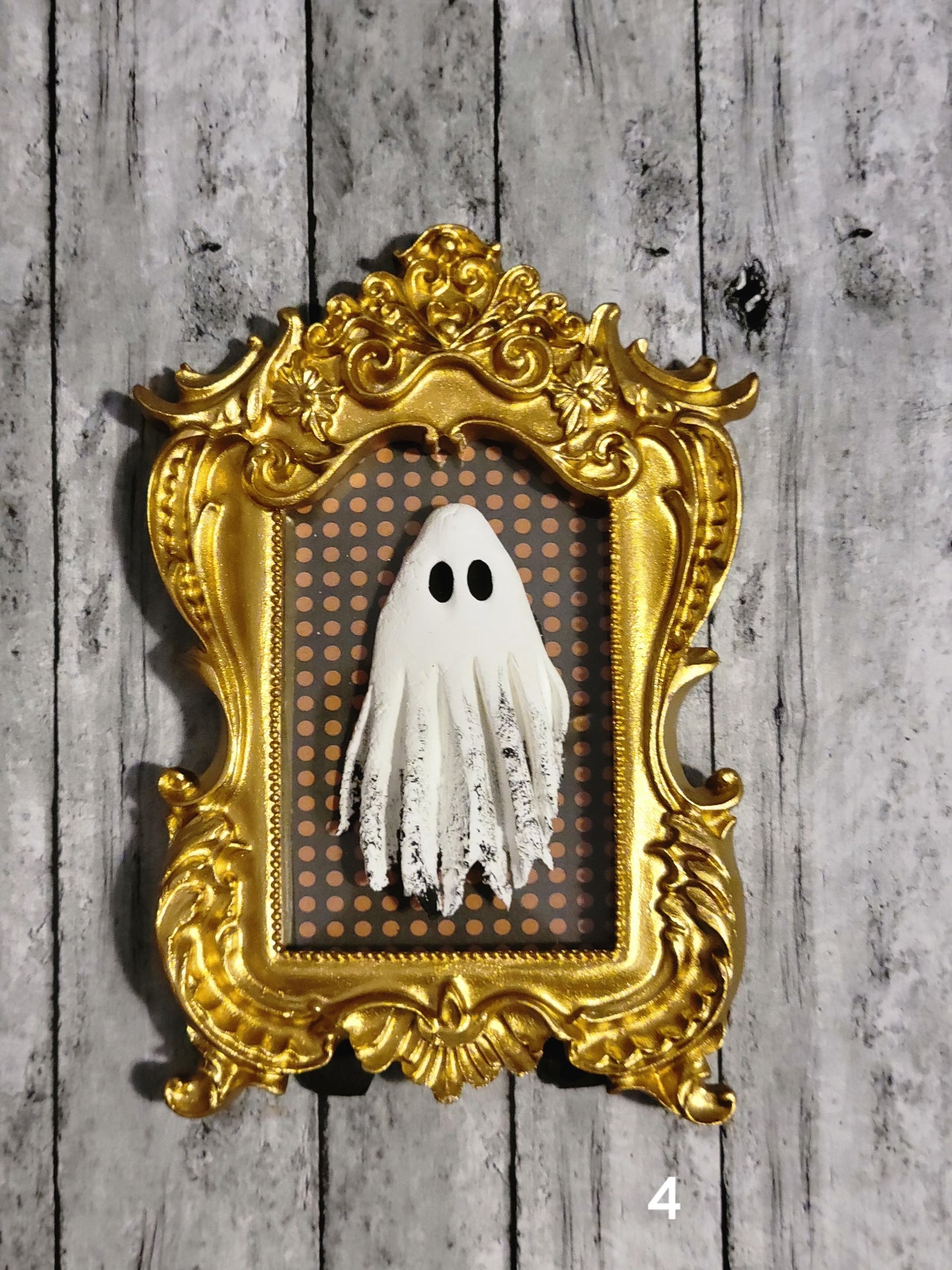 Ghostie Vintage Embossed Rectangle Gold & Black Frames