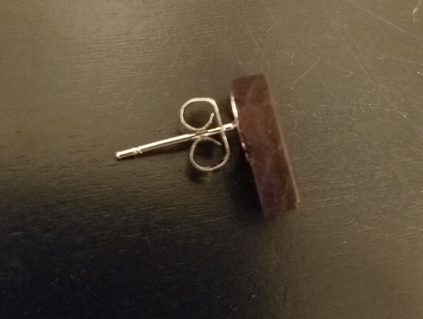 Mini Wood Pentacle Stud Earrings
