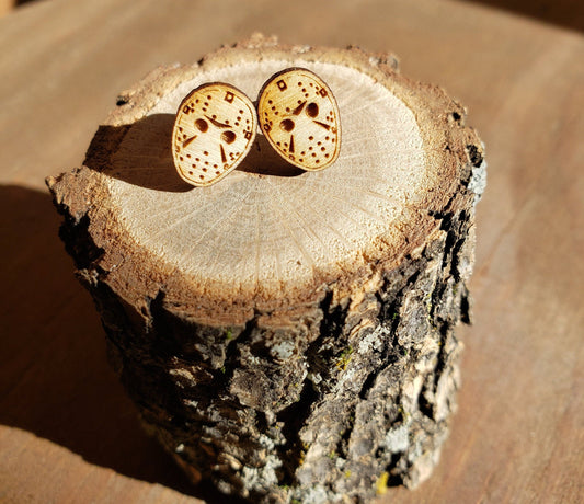 Mini Wood Jason Voorheen Stud Earrings