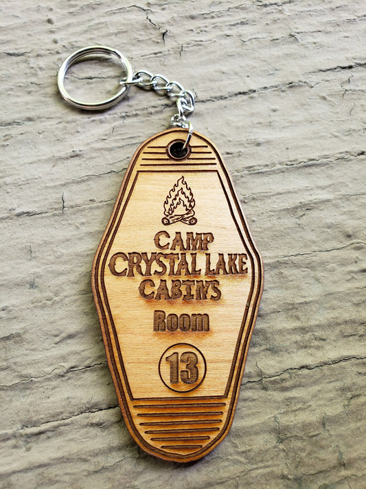 Camp Crystal Lake Wood Keychain